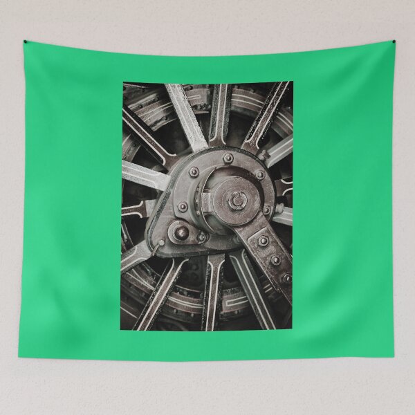 Item preview, Old Steam Roller Wheel bw Vertical designed and sold by eddiebarronshop.