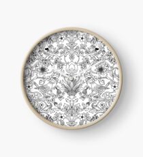 White and Black Magic Forest Clock