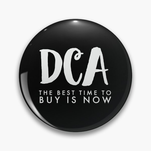 Item preview, DCA - The Best Time To Buy Is Now, gifts for Crypto traders, B&W designed and sold by Mobius Spot Collective.