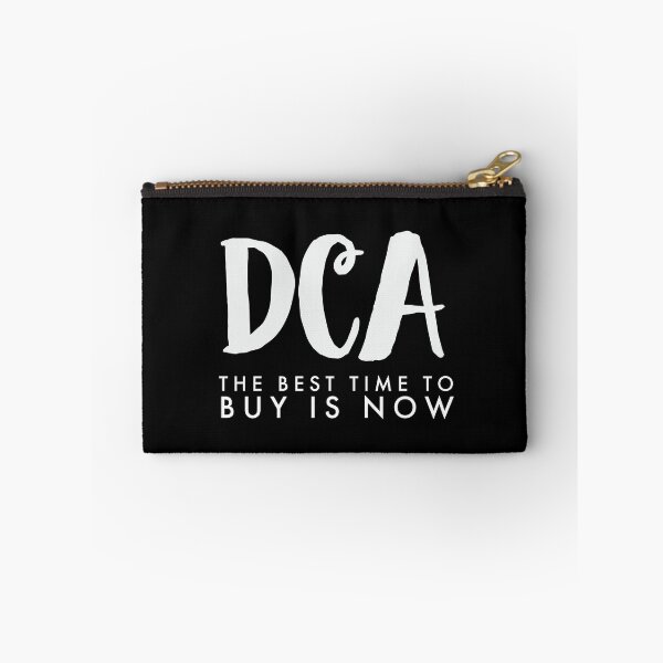 Item preview, DCA - The Best Time To Buy Is Now, gifts for Crypto traders, B&W designed and sold by Mobius Spot Collective.