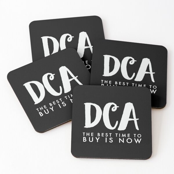 Item preview, DCA - The Best Time To Buy Is Now, gifts for Crypto traders, B&W designed and sold by Mobius Spot Collective.