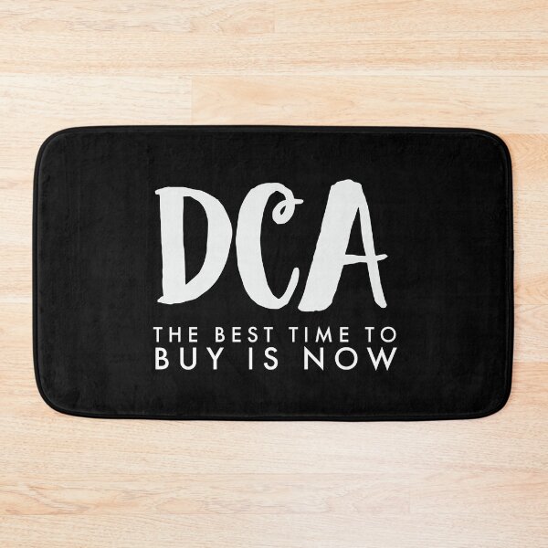 Item preview, DCA - The Best Time To Buy Is Now, gifts for Crypto traders, B&W designed and sold by Mobius Spot Collective.