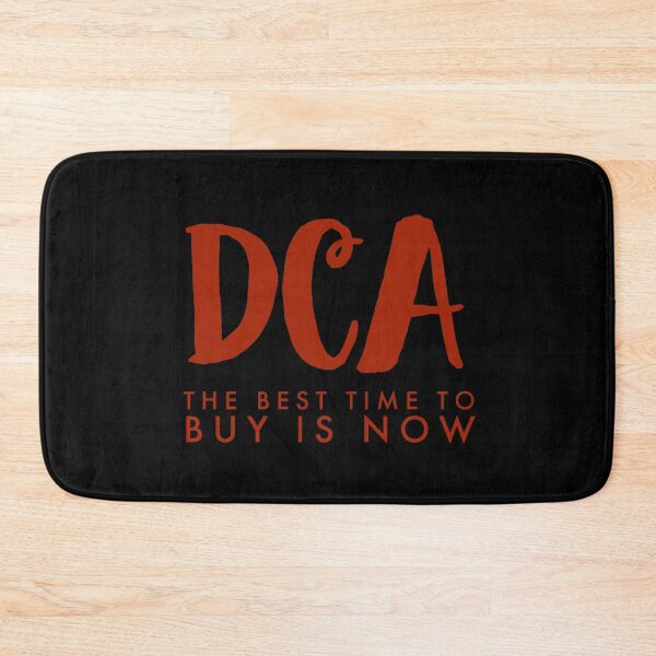 Item preview, DCA - The Best Time To Buy Is Now, gifts for Crypto traders, red designed and sold by Mobius Spot Collective.