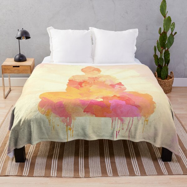 Item preview, Orange and Yellow Buddha Watercolor Design | Spiritual Home Decor designed and sold by Thubakabra.