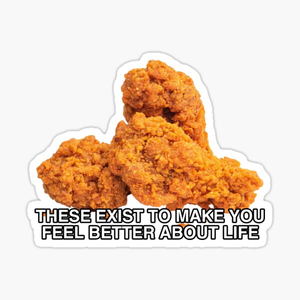 "Fried chicken wings meme" Sticker for Sale by mindybubble Redbubble