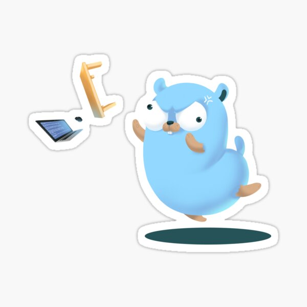 "Golang Gopher Go Rage" Sticker for Sale by clgtart | Redbubble