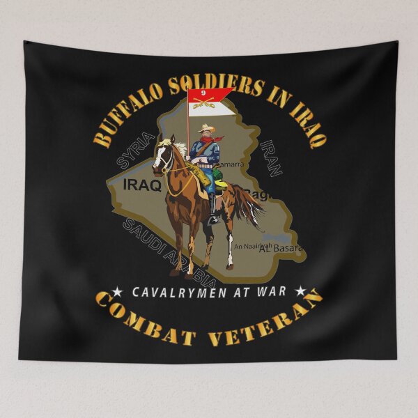 Item preview, Army - Buffalo Soldiers in Iraq - Cavalrymen at War - 9th Cav Guidon designed and sold by Military Insignia Products.