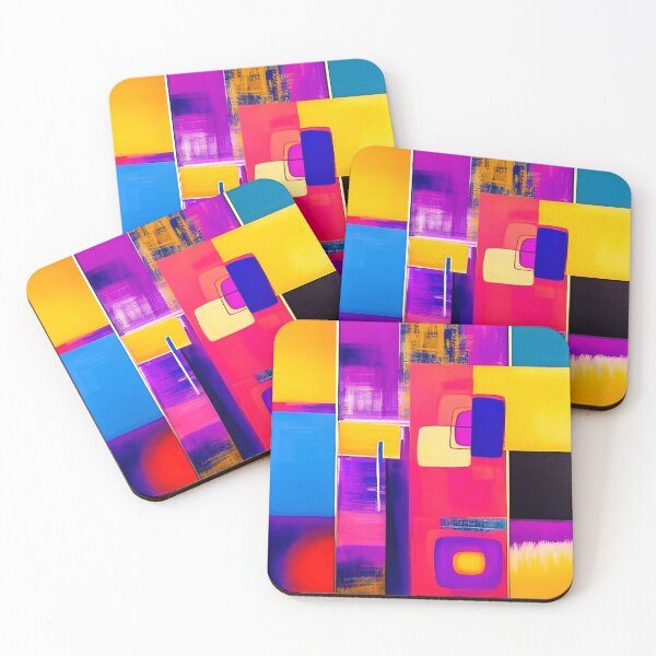 Item preview, Colorful abstract shapes geometric art painting 3 designed and sold by vishalraifx.
