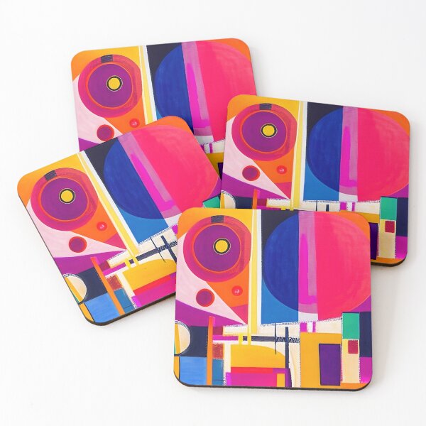 Item preview, Colorful abstract shapes geometric art painting 4 designed and sold by vishalraifx.