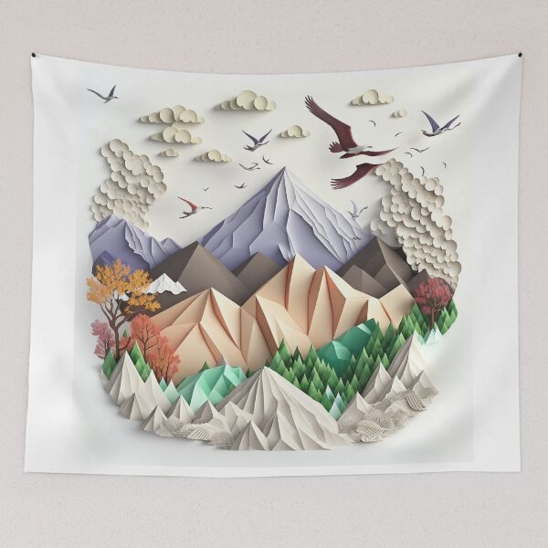 Item preview, origami mountains designed and sold by Kadhaf.