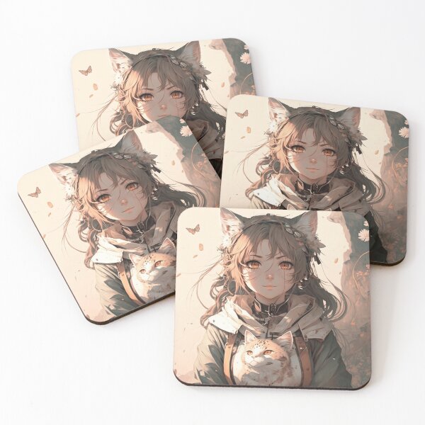 Item preview, Anime Girl With Cat designed and sold by ArtRogue.