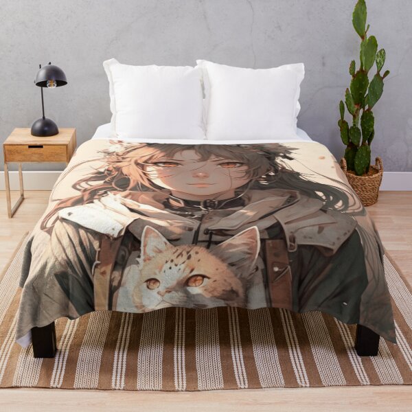 Item preview, Anime Girl With Cat designed and sold by ArtRogue.