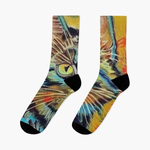 Item preview, cat face colors vangogh style designed and sold by Ashley Lustful.
