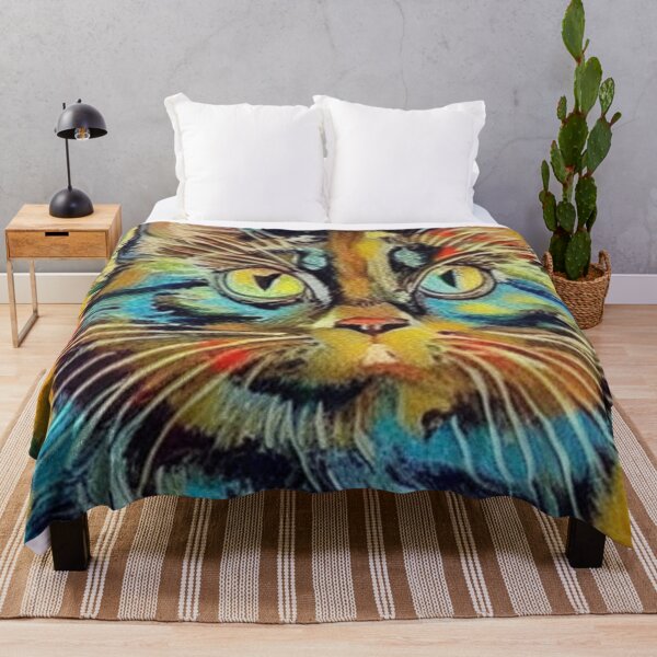 Item preview, cat face colors vangogh style designed and sold by Ashley Lustful.