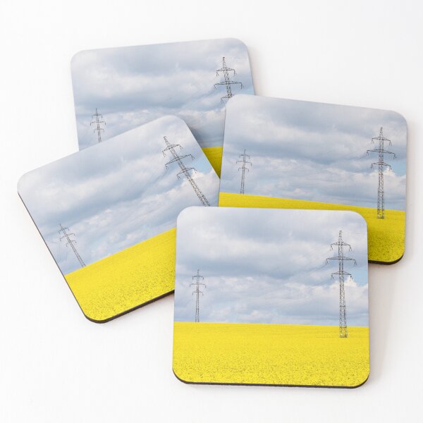 Item preview, High voltage power lines above rapeseed field  designed and sold by LubosChlubny.