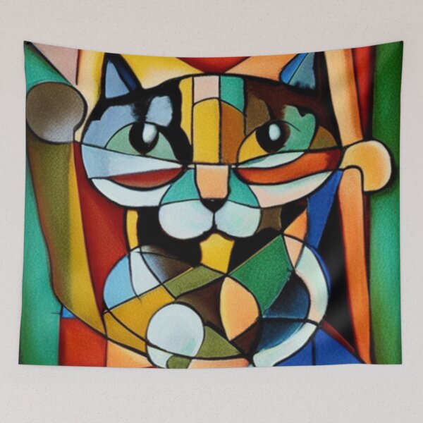Item preview, Cat cubism colors designed and sold by Ashley Lustful.
