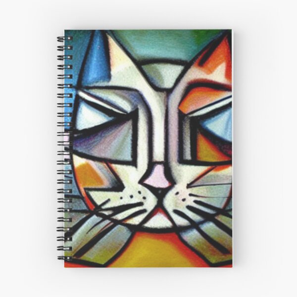 Item preview, CAT BLUE RED CUBISM designed and sold by Ashley Lustful.