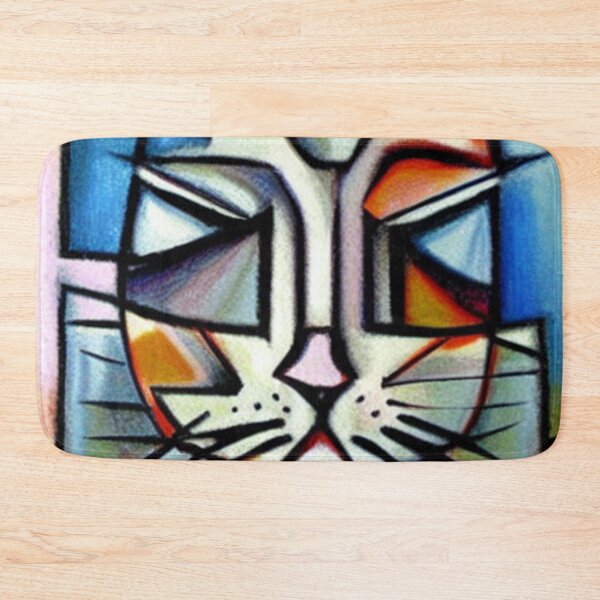 Item preview, CAT BLUE RED CUBISM designed and sold by Ashley Lustful.