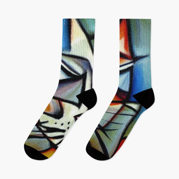 Item preview, CAT BLUE RED CUBISM designed and sold by Ashley Lustful.