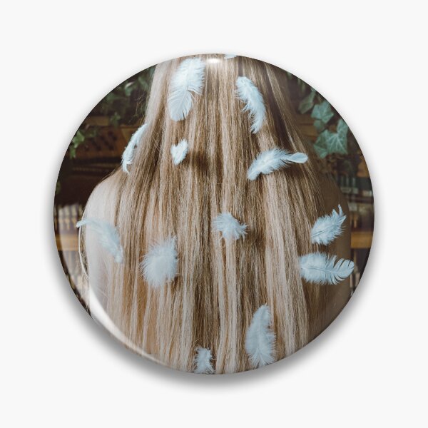 Item preview, ' Girl Golden Hairs On Spreading White Wings ' Design Is Designed By Harshly For All Redbubble Users  designed and sold by Harshly.