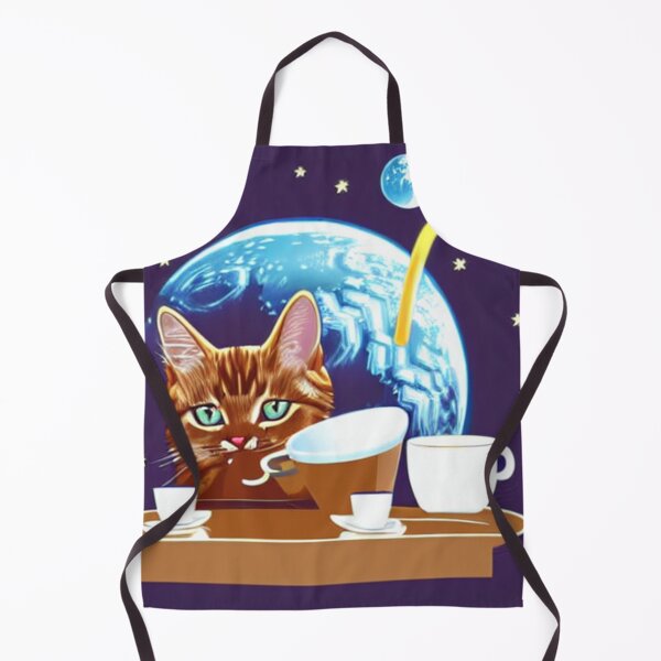 Item preview, Cat/kitten having coffee in the space designed and sold by artstore911.