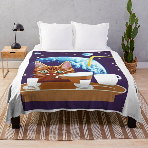 Item preview, Cat/kitten having coffee in the space designed and sold by artstore911.