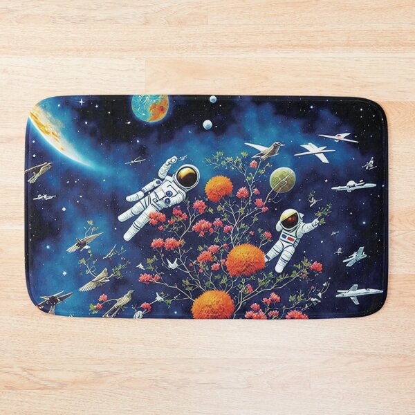 Item preview, astronauts cosmonauts in space with flowers, cosmos, weird, fantasy art, space traveler designed and sold by SBlagojevic.