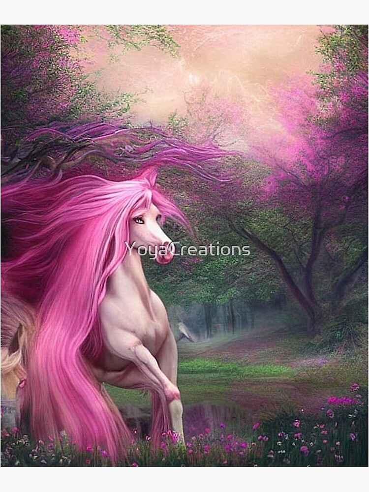 Horse Art, Canvas Art Print, Pink, Horse Canvas, discount Purple, Horse Painting, Kids Canvas Print, Unicorn, Fantasy Art, For Girl, Housewarming