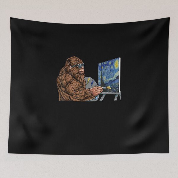 Item preview, Starry Night Bigfoot Painting designed and sold by simplife-art.