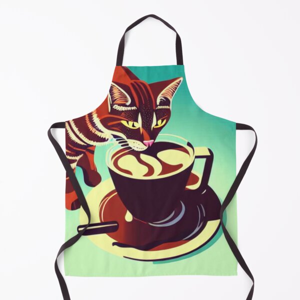 Item preview, Cat/kitten having coffee in the space designed and sold by artstore911.