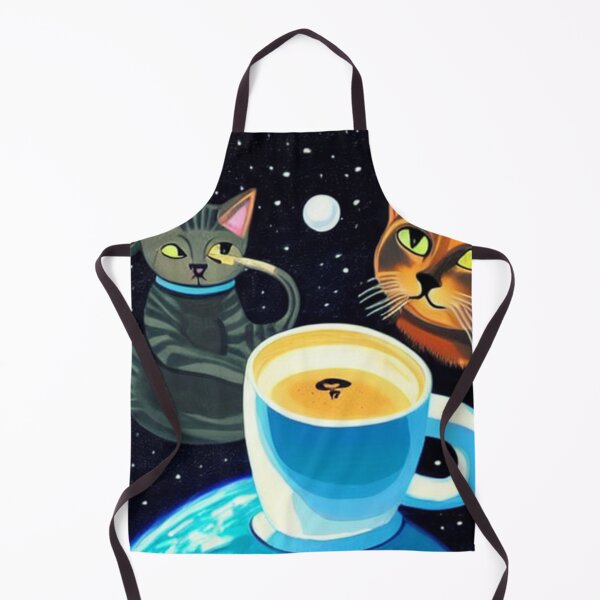 Item preview, Cat/kitten having coffee in the space designed and sold by artstore911.