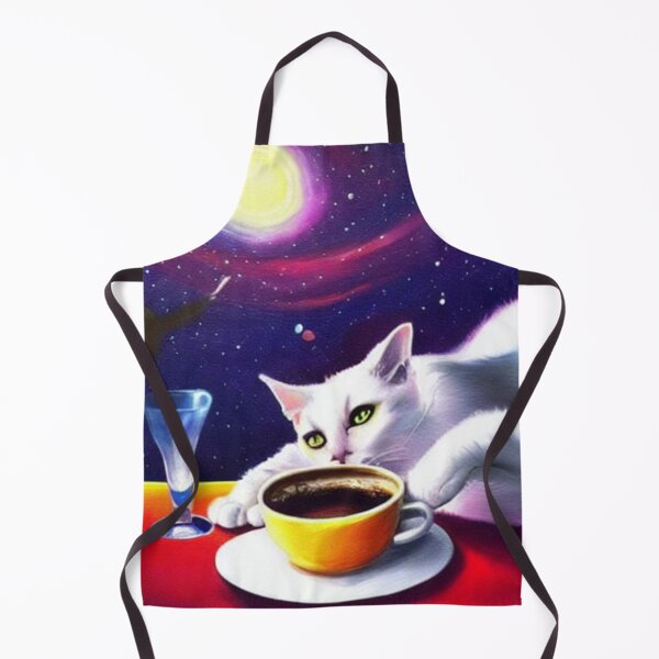 Item preview, Cat/kitten having coffee in the space designed and sold by artstore911.