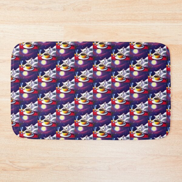 Item preview, Cat/kitten having coffee in the space designed and sold by artstore911.