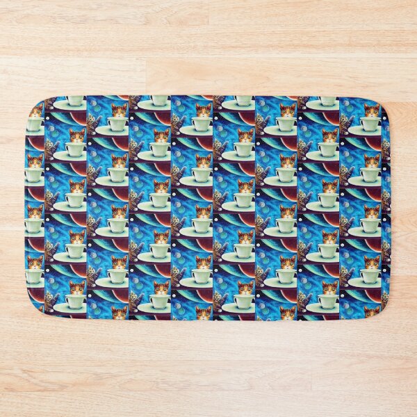 Item preview, Cat/kitten having coffee in the space designed and sold by artstore911.