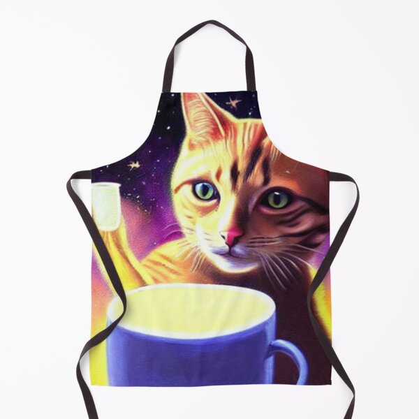 Item preview, Cat/kitten having coffee in the space designed and sold by artstore911.