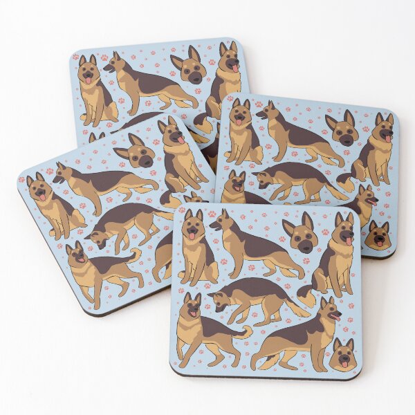 Item preview, German Shepherd illustration  - cute cartoon German Shepherd pattern  designed and sold by Yarafantasyart.