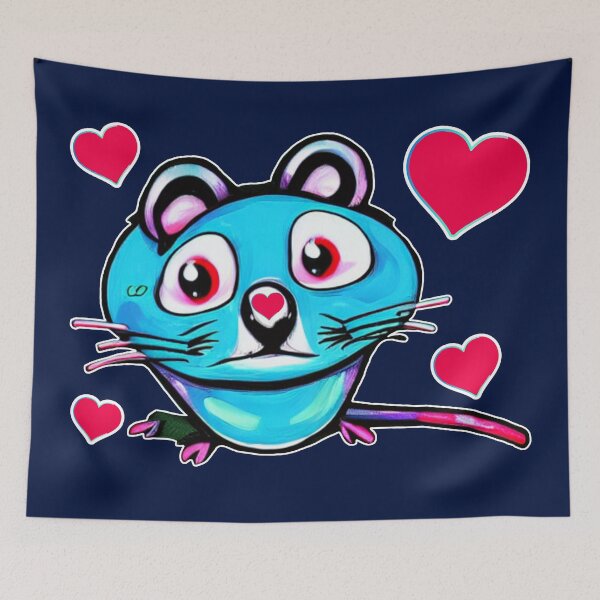 Item preview, Blue mouse with hearts designed and sold by Astralia.