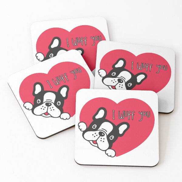 Item preview, Dog Valentine, I Wuff You, I love you, French Bulldog designed and sold by Shon Dailey.