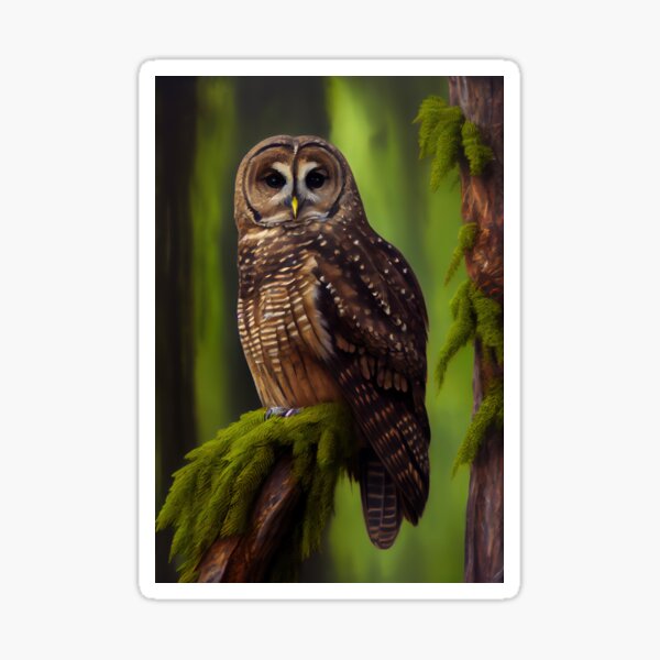 Item preview, Northern spotted owl - Oil Paint designed and sold by ABArtByAlexST.
