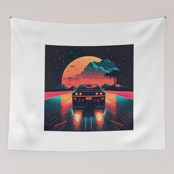 Item preview, retrowave car highway designed and sold by Makoto-Styl.