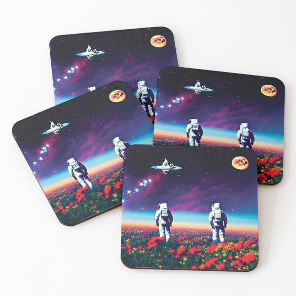 Item preview, astronauts, cosmonauts, in space, with flowers, cosmos, weird, fantasy art, space traveler, space art, universe designed and sold by SBlagojevic.