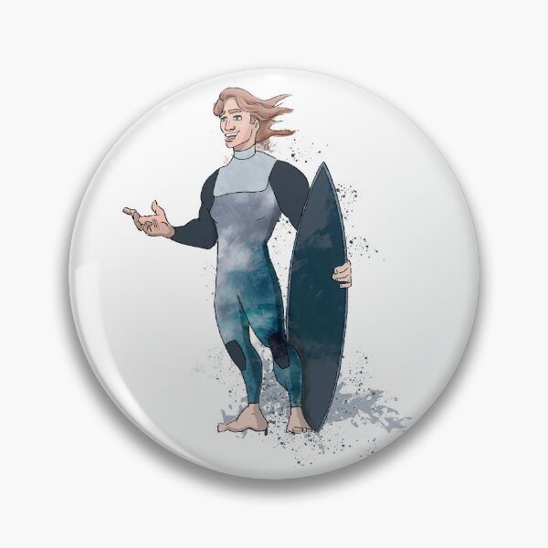 Item preview, Cartoon surfer in a casual pose designed and sold by U-WESTDESIGN.