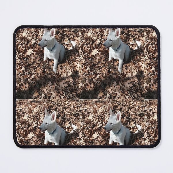Item preview, White german shephard in fall leaves designed and sold by MeggyMayDesigns.