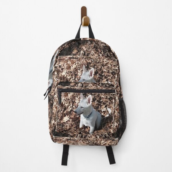 Item preview, White german shephard in fall leaves designed and sold by MeggyMayDesigns.