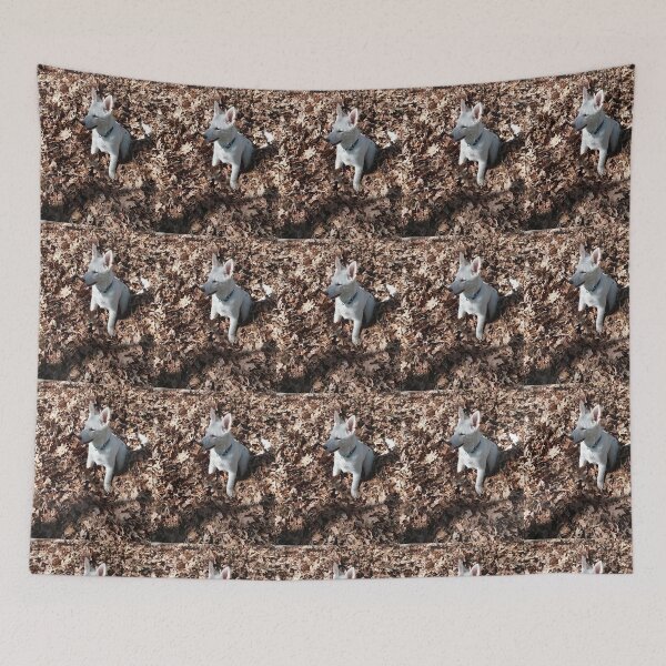 Item preview, White german shephard in fall leaves designed and sold by MeggyMayDesigns.