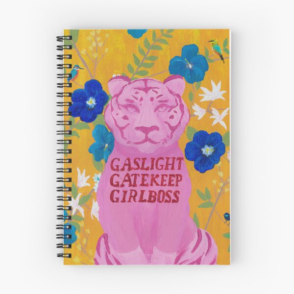 Item preview, Gaslight Gatekeep Girlboss Pink Tiger designed and sold by Kris Orion Rose.