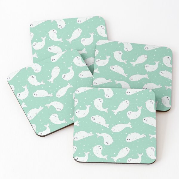 Item preview, cute white baby seals. designed and sold by burbura.