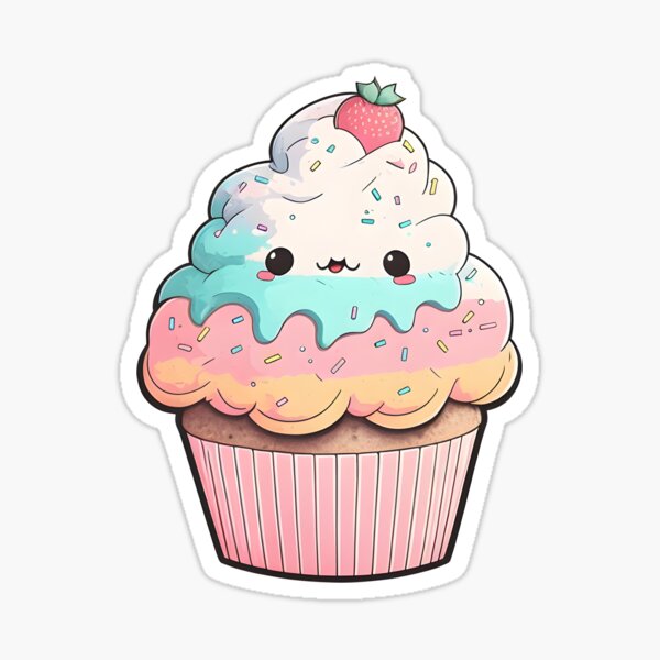 Smile Cupcake Deco Sticker