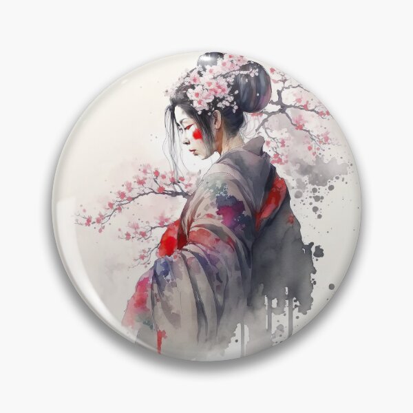Item preview, Japanese Geisha in a Kimono with Sakura Flowers designed and sold by BigLoro.