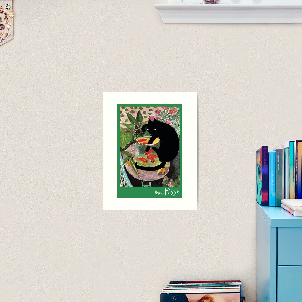 matisse's goldfish and a cat Art Print